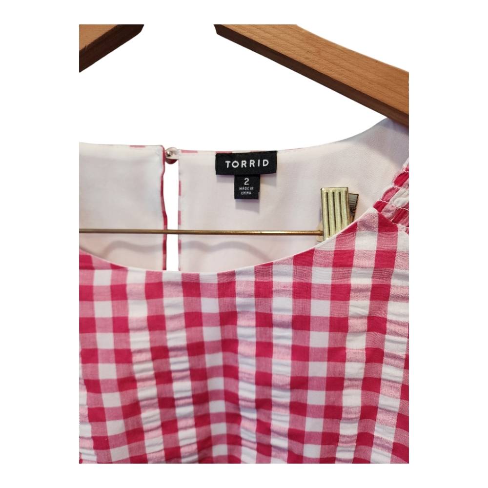 Torrid Pink Gingham Blouse - Picture 6 of 6